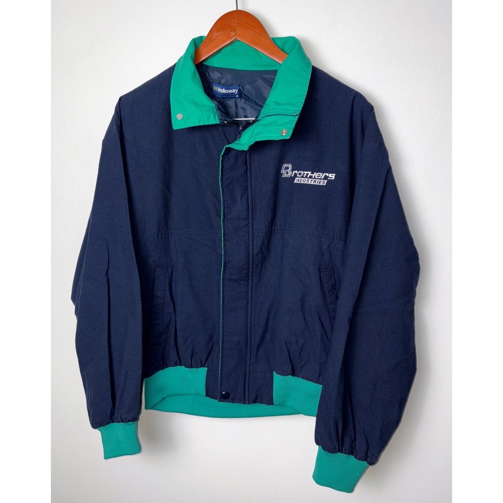 Holloway Jacket Windbreaker Brothers‎ Industries Logo Green Trim Size M